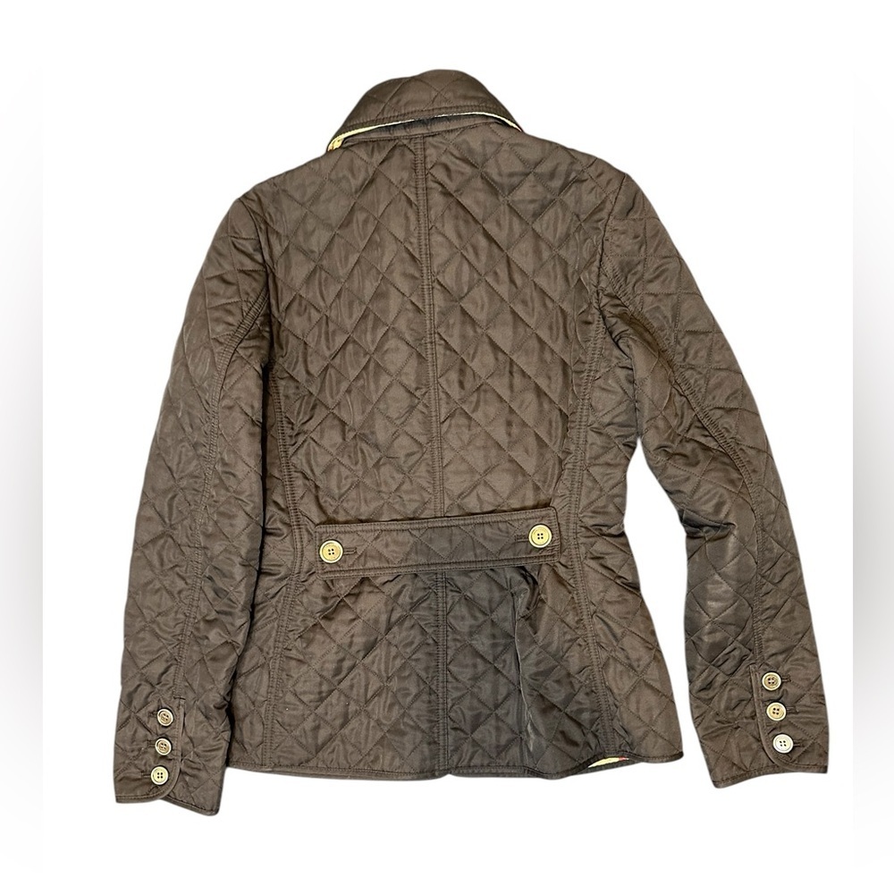 BURBERRY BRIT Quilted Black Jacket Coat Blazer Nova Check Lined Size XS - Picture 6 of 16